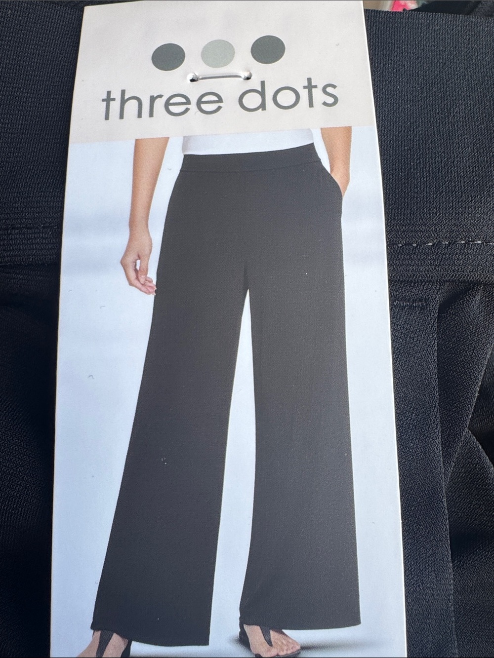 Three Dots Black Wide-Leg Ponte Trousers